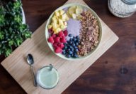 Fruits and oats in a plate used to detoxify your body